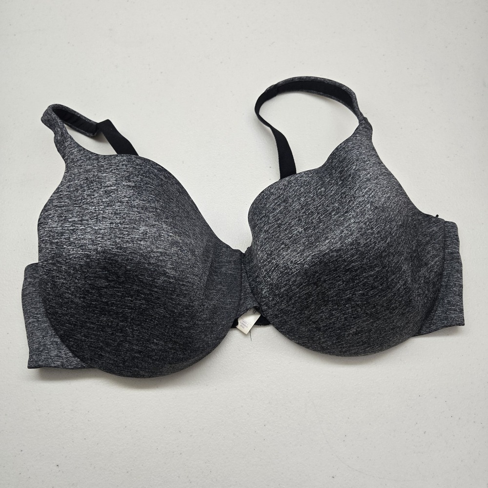 Cacique Women Bra 42DDD Heather Charcoal Gray True Embrace T Shirt